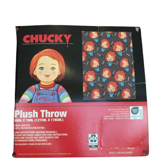 CHUCKY The Many Faces Plush Throw 50" x 70" Halloween - Picture 2 of 3